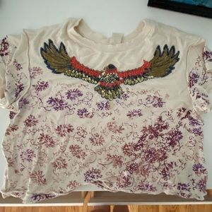 Free people sequin eagle shirt